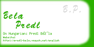 bela predl business card